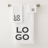 Bedrijf of Business Custom Logo on White Bad Handdoek (Insitu)