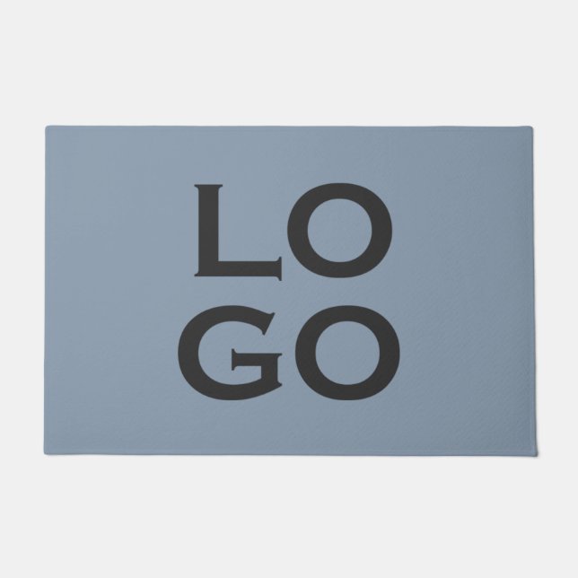 Bedrijf of Business Custom Logo op robuust blauw Deurmat (Voorkant)