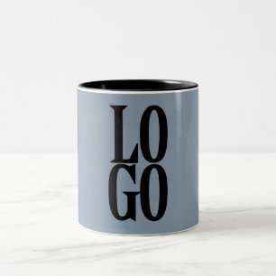 Bedrijf of Business Custom Logo op robuust blauw Tweekleurige Koffiemok