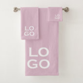 Bedrijf of Business Custom Logo op roze Bad Handdoek (Insitu)