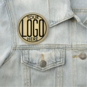 Bedrijf of Team Logo Gold Colour Printed Plastic Naamplaatje (In situ)