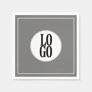 Bedrijf of zakelijke Logo met Circle Lijst op grij Servet