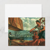 bedrijf, olietanker schip met dokwerker (Voorkant / Achterkant)