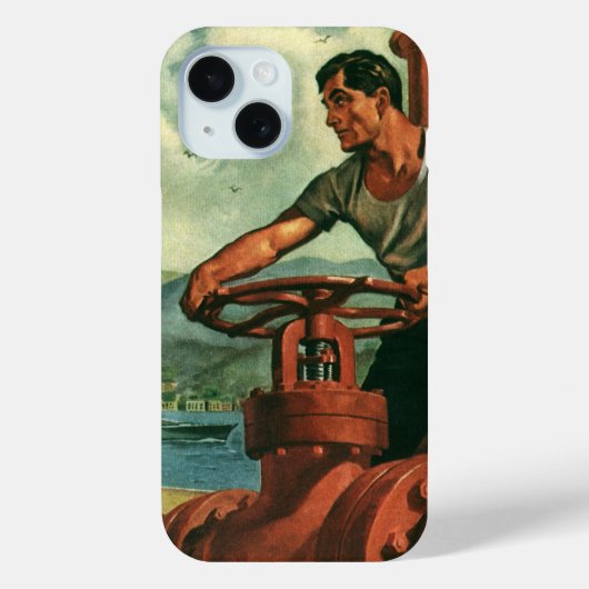  bedrijf, olietanker schip met dokwerker Case-Mate iPhone case (Achterkant)