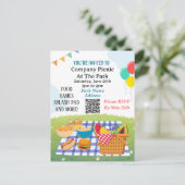 Bedrijf Picknick Zomer QR code Sjabloon uitnodigen (Staand voorkant)