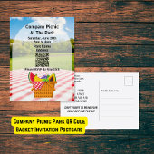 Bedrijf Picnic Park QR Code Basket Uitnodiging Briefkaart