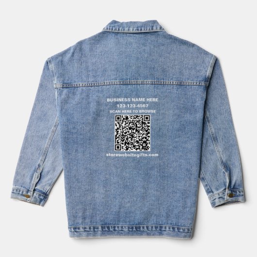 Bedrijf QR Code Marketing Promote Custom Denim Jacket (Achterkant)