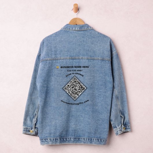 Bedrijf QR Code Marketing Promote Custom Denim Jacket (Hangar)