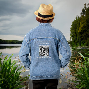 Bedrijf QR Code Marketing Promote Custom Denim Jacket