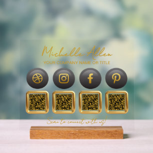 Bedrijf Social Media QR-codes Acryl Bord