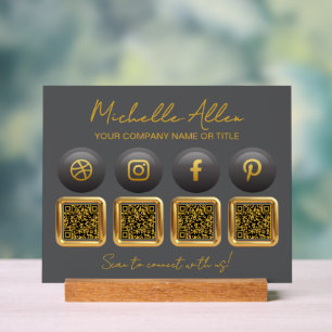 Bedrijf Social Media QR-codes Acryl Bord