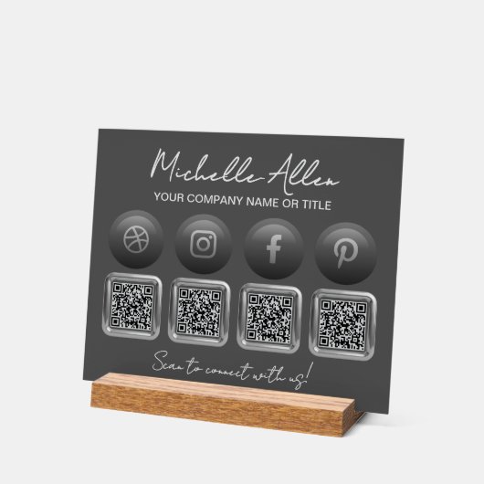 Bedrijf Social Media QR Codes Acryl Sign Acryl Bord (Hoek)