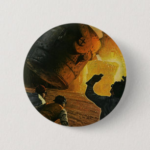 bedrijf, staalindustrie ronde button 5,7 cm