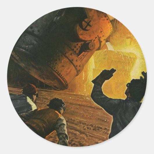  bedrijf, staalindustrie ronde sticker (Voorkant)