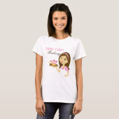 Bedrijf T-shirt Bakkerij Brunette Baker Cup Cakes (Voorkant volledig)