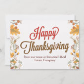 Bedrijf Thanksgiving Chic Fall Leaves Custom Kaart (Voorkant)