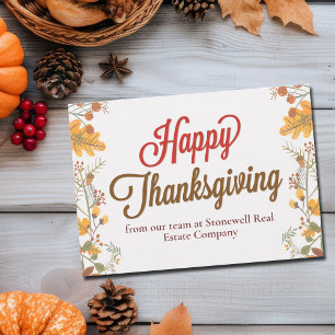Bedrijf Thanksgiving Chic Fall Leaves Custom Kaart