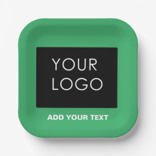 Bedrijf Toevoegen Logo Modern Groen Papieren Bordje