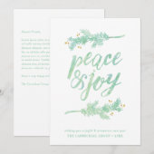 Bedrijf Vrede en Vrede Kerstmis Geen Foto Holiday Feestdagenkaart (Voorkant / Achterkant)