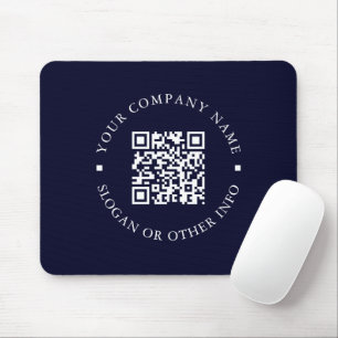 Bedrijf Website Link QR Code Navy Blue Business Muismat