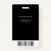 Bedrijf Werknemer Foto ID QR Code Zwart Badge (Achterkant)