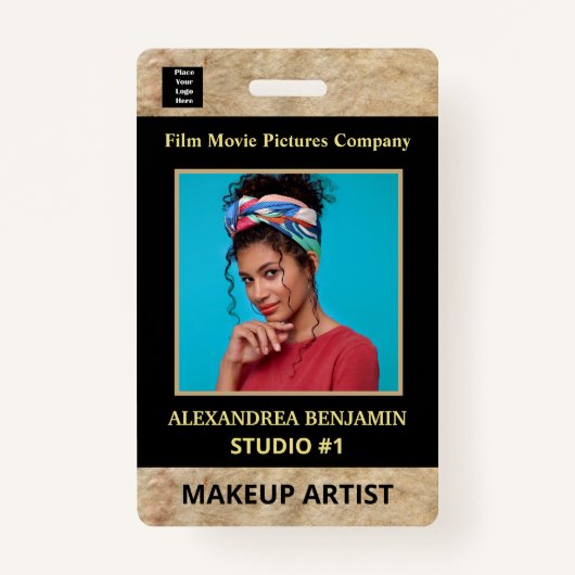 Bedrijf Werknemer Foto Logo Custom Badge (Voorkant)