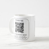 Bedrijf Zakelijk QR Code Wit Eenvoudige Sjabloon Koffiemok (Voorkant links)