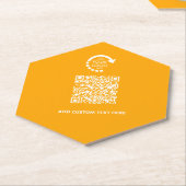 Bedrijf Zakelijke Logo QR Code | Retro goud Kartonnen Onderzetters (Schuin)