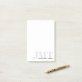Bedrijf Zwart Wit en Grijs Monogram Naam Post-it® Notes (Op bureau)