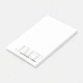 Bedrijf Zwart Wit en Grijs Monogram Naam Post-it® Notes (Schuin)