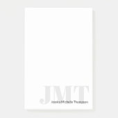 Bedrijf Zwart Wit en Grijs Monogram Naam Post-it® Notes (Voorkant)