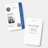 Bedrijfs aangepaste QR-code foto personeels-ID Badge (Voor- en achterkant)