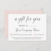 Bedrijfs Cadeaucertificaat eenvoudig Logo roze Wit (Voorkant / Achterkant)