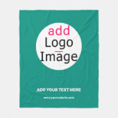 Bedrijfs Chic  Minimal Smaragd Groen Fleece Deken (Voorkant)