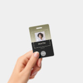 Bedrijfs Classy Gold Employee ID Logo Naam Foto Badge (Handheld)