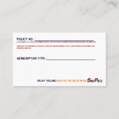 Bedrijfs- en Lidmaatschapskaart Visitekaartje (Achterkant)