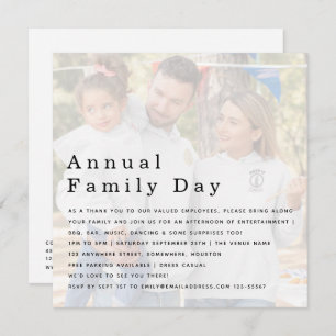 Bedrijfs Familie Dag BedrijfsLogo Uitnodiging van 