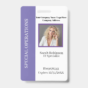 Bedrijfs-Foto-ID-badge met streepjescode Badge