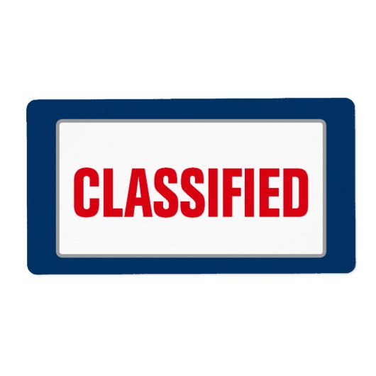 Bedrijfs GECLASSIFIEERD Etiket (Groot) (Voorkant)