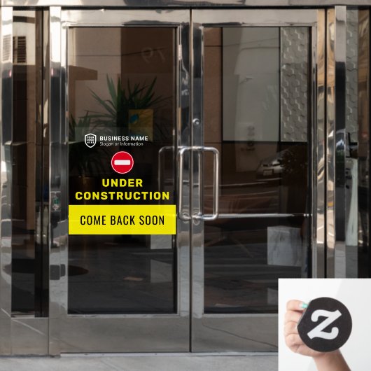 Bedrijfs-ID Logo | In aanbouw Raamsticker (Kantoordeur)