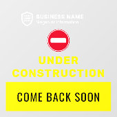 Bedrijfs-ID Logo | In aanbouw Raamsticker (Vel)