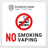 Bedrijfs-ID Logo | Rookvrije dampen Raamsticker (Vel)