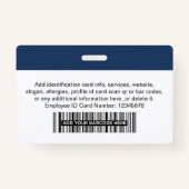 Bedrijfs Identiteitskaart van de Veiligheid de Naa Badge (Achterkant)