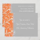 Bedrijfs Jubileum Partij Uitnodigingen Oranje (Voorkant / Achterkant)