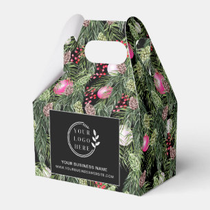 Bedrijfs Kerst Botanische Aangepaste Logo Bedankdoosjes