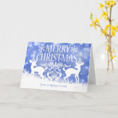 Bedrijfs Kerstmis Kaart met Deer en Snowflakes (Gele Bloem)
