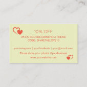 Bedrijfs Korting Valentijn Hoorten Visitekaartje (Achterkant)