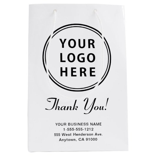 Bedrijfs Logo Dank u Medium Cadeauzakje (Voorkant)