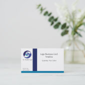 Bedrijfs Logo - Eenvoudige Blauwe Logo Visitekaartje (Staand voorkant)