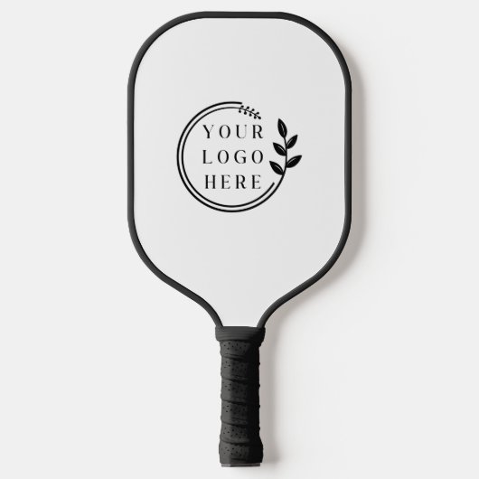 Bedrijfs Logo Eenvoudige Moderne Witte Onderneming Pickleball Paddle (Voorkant)